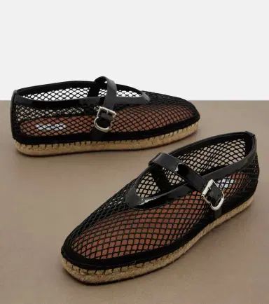 Alaia Alaïa Fishnet leather-trimmed espadrilles | Thumbnail 4 Alaia Alaïa Fishnet leather-trimmed espadrilles | Thumbnail 4