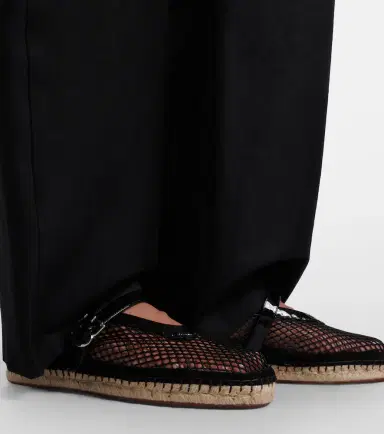 Alaia Alaïa Fishnet leather-trimmed espadrilles | Thumbnail 6 Alaia Alaïa Fishnet leather-trimmed espadrilles | Thumbnail 6
