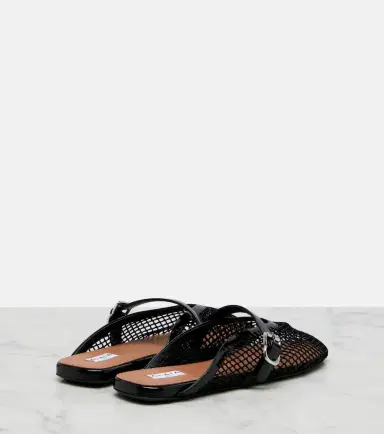 Alaïa Alaïa Fishnet leather-trimmed mules | Thumbnail 3 Alaïa Alaïa Fishnet leather-trimmed mules | Thumbnail 3