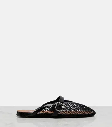 Alaïa Alaïa Fishnet leather-trimmed mules | Thumbnail 4 Alaïa Alaïa Fishnet leather-trimmed mules | Thumbnail 4