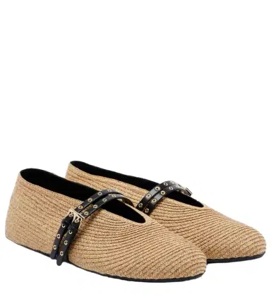 Alaïa Alaïa Woven leather-trimmed ballet flats | Thumbnail 1 Alaïa Alaïa Woven leather-trimmed ballet flats | Thumbnail 1