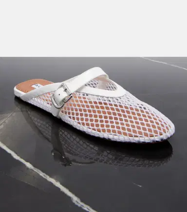 Alaïa Alaïa Fishnet leather-trimmed slip-on mules | Thumbnail 3 Alaïa Alaïa Fishnet leather-trimmed slip-on mules | Thumbnail 3