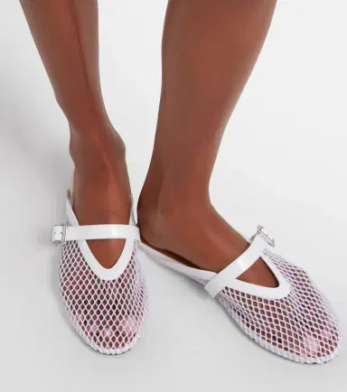 Alaïa Alaïa Fishnet leather-trimmed slip-on mules | Thumbnail 5 Alaïa Alaïa Fishnet leather-trimmed slip-on mules | Thumbnail 5