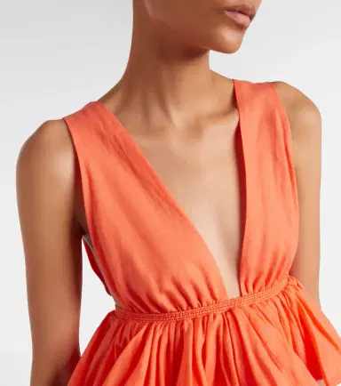 Alaïa Alaïa Peplum striped cotton and linen top | Thumbnail 3 Alaïa Alaïa Peplum striped cotton and linen top | Thumbnail 3