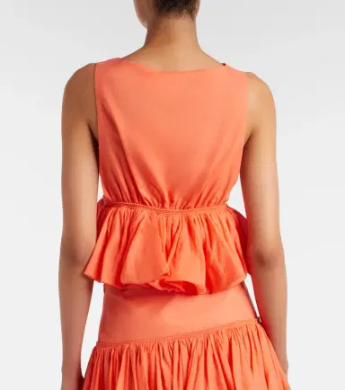 Alaïa Alaïa Peplum striped cotton and linen top | Thumbnail 4 Alaïa Alaïa Peplum striped cotton and linen top | Thumbnail 4