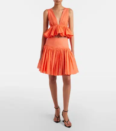Alaïa Alaïa Peplum striped cotton and linen top | Thumbnail 5 Alaïa Alaïa Peplum striped cotton and linen top | Thumbnail 5