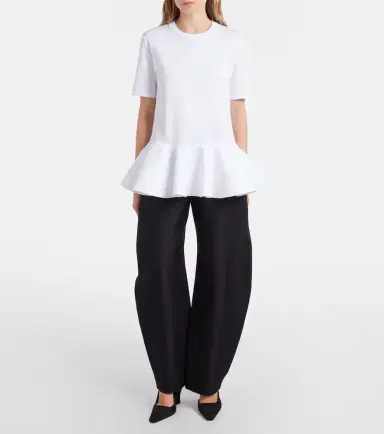 Alaia Alaïa Peplum cotton jersey T-shirt | Thumbnail 2 Alaia Alaïa Peplum cotton jersey T-shirt | Thumbnail 2