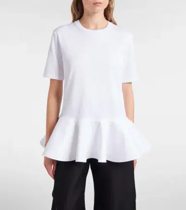 Alaia Alaïa Peplum cotton jersey T-shirt | Thumbnail 4 Alaia Alaïa Peplum cotton jersey T-shirt | Thumbnail 4