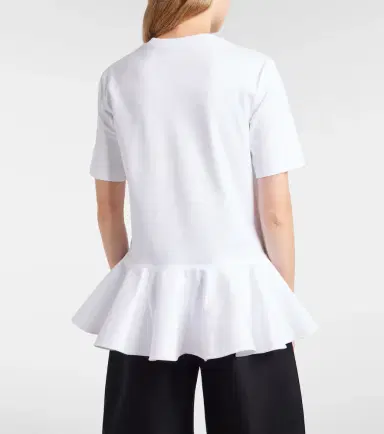 Alaia Alaïa Peplum cotton jersey T-shirt | Thumbnail 6 Alaia Alaïa Peplum cotton jersey T-shirt | Thumbnail 6