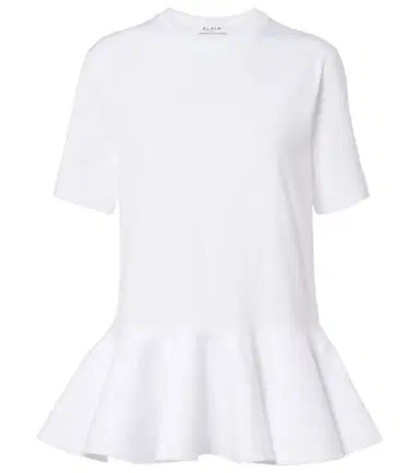 Alaia Alaïa Peplum cotton jersey T-shirt | Thumbnail 1 Alaia Alaïa Peplum cotton jersey T-shirt | Thumbnail 1