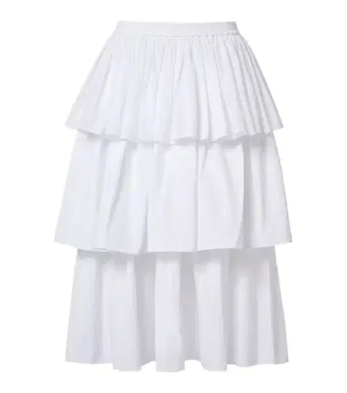 Alaïa Alaïa Ruffled tiered cotton midi skirt | Thumbnail 1 Alaïa Alaïa Ruffled tiered cotton midi skirt | Thumbnail 1