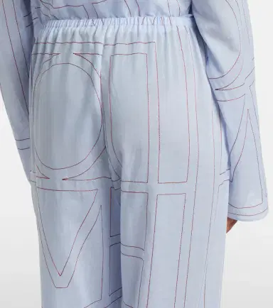 TOTEME Embroidered cotton-blend poplin pajama pants | Thumbnail 4 TOTEME Embroidered cotton-blend poplin pajama pants | Thumbnail 4