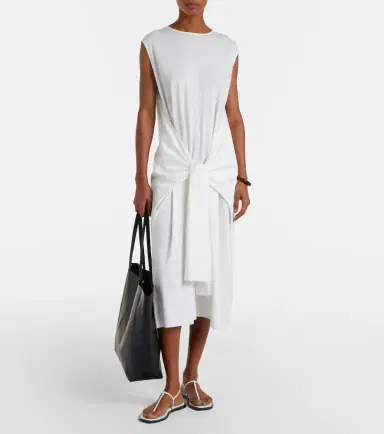 TOTEME Gathered cotton jersey midi dress | Thumbnail 6 TOTEME Gathered cotton jersey midi dress | Thumbnail 6