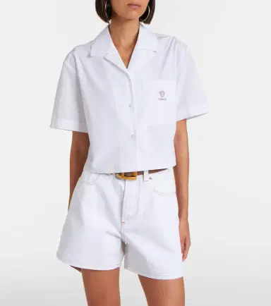 Versace Cropped cotton poplin shirt | Thumbnail 2 Versace Cropped cotton poplin shirt | Thumbnail 2