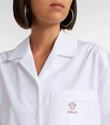 Versace Cropped cotton poplin shirt | Thumbnail 3 Versace Cropped cotton poplin shirt | Thumbnail 3