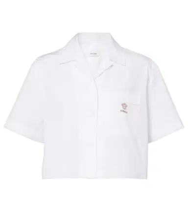 Versace Cropped cotton poplin shirt | Thumbnail 1 Versace Cropped cotton poplin shirt | Thumbnail 1