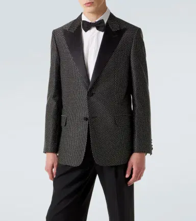 Valentino Polka-dot jacquard tuxedo jacket | Thumbnail 3 Valentino Polka-dot jacquard tuxedo jacket | Thumbnail 3