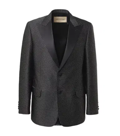 Valentino Polka-dot jacquard tuxedo jacket | Thumbnail 1 Valentino Polka-dot jacquard tuxedo jacket | Thumbnail 1