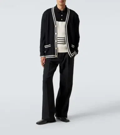 Valentino VLogo striped cotton polo sweater | Thumbnail 3 Valentino VLogo striped cotton polo sweater | Thumbnail 3