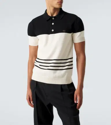 Valentino VLogo striped cotton polo sweater | Thumbnail 5 Valentino VLogo striped cotton polo sweater | Thumbnail 5