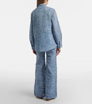 Veronica Beard Taylor floral wide-leg jeans | Thumbnail 3 Veronica Beard Taylor floral wide-leg jeans | Thumbnail 3