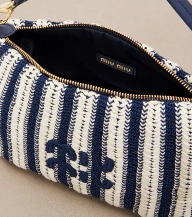 Miu Miu Striped crochet top-handle bag | Thumbnail 3 Miu Miu Striped crochet top-handle bag | Thumbnail 3
