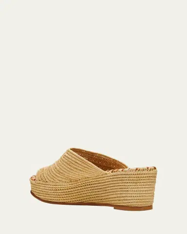 CARRIE FORBES Karim Woven Raffia Wedge Slide Sandals | Thumbnail 4 CARRIE FORBES Karim Woven Raffia Wedge Slide Sandals | Thumbnail 4