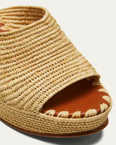 CARRIE FORBES Karim Woven Raffia Wedge Slide Sandals | Thumbnail 5 CARRIE FORBES Karim Woven Raffia Wedge Slide Sandals | Thumbnail 5