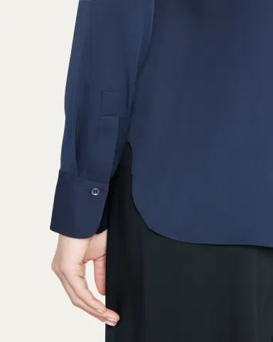 Vince Slim-Fit Long-Sleeve Stretch-Silk Blouse | Thumbnail 5 Vince Slim-Fit Long-Sleeve Stretch-Silk Blouse | Thumbnail 5