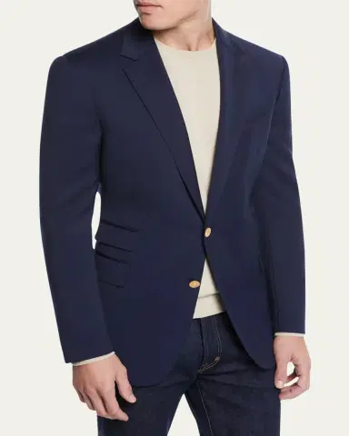 Ralph Lauren Purple Label Men's Gregory Hand-Tailored Wool Serge Blazer | Thumbnail 2 Ralph Lauren Purple Label Men's Gregory Hand-Tailored Wool Serge Blazer | Thumbnail 2