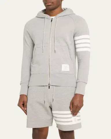 Thom Browne Four-Stripe Hoodie Sweatshirt | Thumbnail 4 Thom Browne Four-Stripe Hoodie Sweatshirt | Thumbnail 4