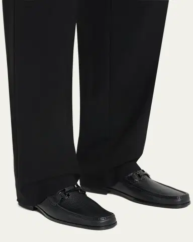 Ferragamo Men's Grandioso Grained Calfskin Gancini Loafer | Thumbnail 2 Ferragamo Men's Grandioso Grained Calfskin Gancini Loafer | Thumbnail 2