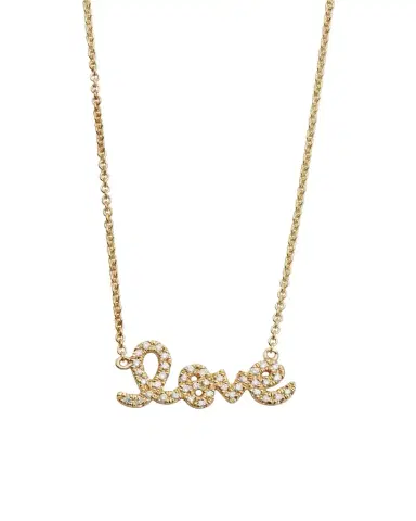 Sydney Evan Gold Diamond Love Necklace, Small | Thumbnail 1 Sydney Evan Gold Diamond Love Necklace, Small | Thumbnail 1
