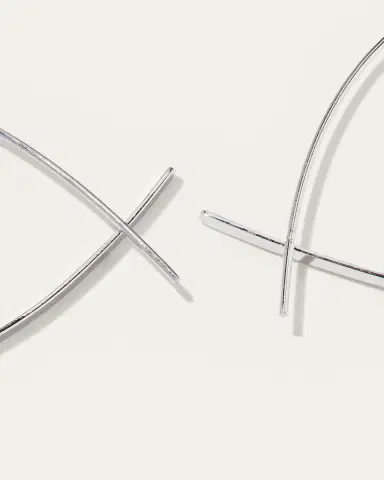 Lana 14K Gold Small Flat Diamond Hoop Earrings | Thumbnail 4 Lana 14K Gold Small Flat Diamond Hoop Earrings | Thumbnail 4