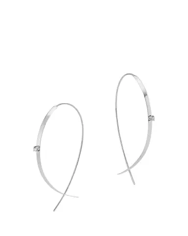 Lana 14K Gold Small Flat Diamond Hoop Earrings | Thumbnail 1 Lana 14K Gold Small Flat Diamond Hoop Earrings | Thumbnail 1