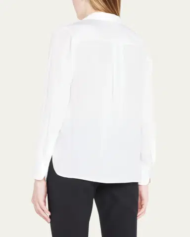 Vince Slim-Fit Long-Sleeve Stretch-Silk Blouse | Thumbnail 3 Vince Slim-Fit Long-Sleeve Stretch-Silk Blouse | Thumbnail 3