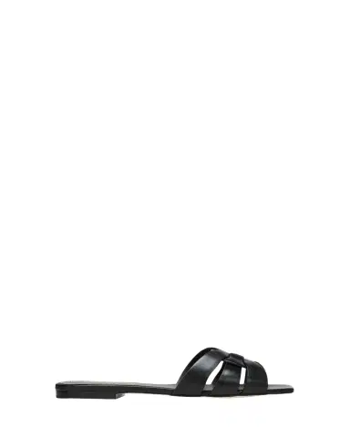 Saint Laurent Woven Leather Sandal Slide | Thumbnail 1 Saint Laurent Woven Leather Sandal Slide | Thumbnail 1