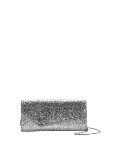 Jimmy Choo Emmie Glittered Leather Clutch Bag | Thumbnail 1 Jimmy Choo Emmie Glittered Leather Clutch Bag | Thumbnail 1