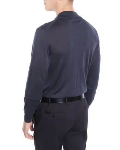 Brioni Men's Wool/Cashmere-Blend Long-Sleeve Polo Sweater | Thumbnail 2 Brioni Men's Wool/Cashmere-Blend Long-Sleeve Polo Sweater | Thumbnail 2