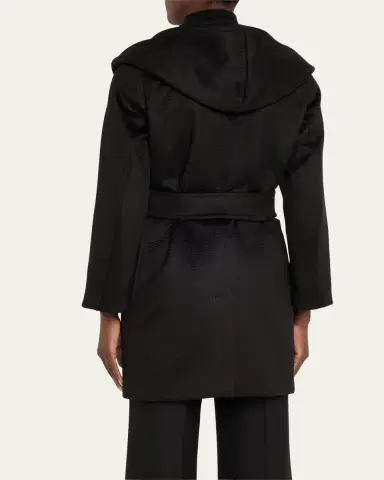 Max Mara Rialto Camel Hair Belted Short Hooded Coat | Thumbnail 3 Max Mara Rialto Camel Hair Belted Short Hooded Coat | Thumbnail 3