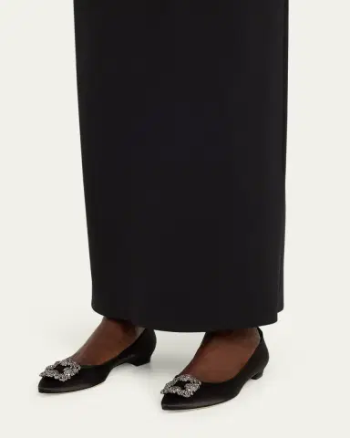 Manolo Blahnik Hangisi Crystal-Buckle Satin Flat | Thumbnail 2 Manolo Blahnik Hangisi Crystal-Buckle Satin Flat | Thumbnail 2