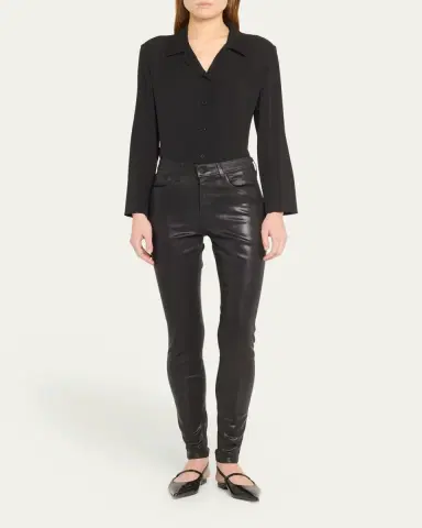 L'Agence Marguerite Coated Modal Denim High-Rise Skinny Jeans | Thumbnail 2 L'Agence Marguerite Coated Modal Denim High-Rise Skinny Jeans | Thumbnail 2