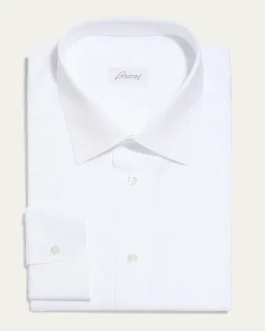 Brioni Wardrobe Essential Solid Dress Shirt, White | Thumbnail 2 Brioni Wardrobe Essential Solid Dress Shirt, White | Thumbnail 2
