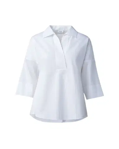 Akris punto Kimono-Sleeve Split-Neck Blouse | Thumbnail 1 Akris punto Kimono-Sleeve Split-Neck Blouse | Thumbnail 1