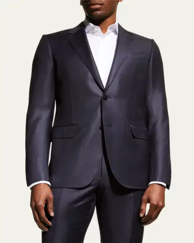 Zegna Men's Wool Tic-Weave Suit | Thumbnail 4 Zegna Men's Wool Tic-Weave Suit | Thumbnail 4