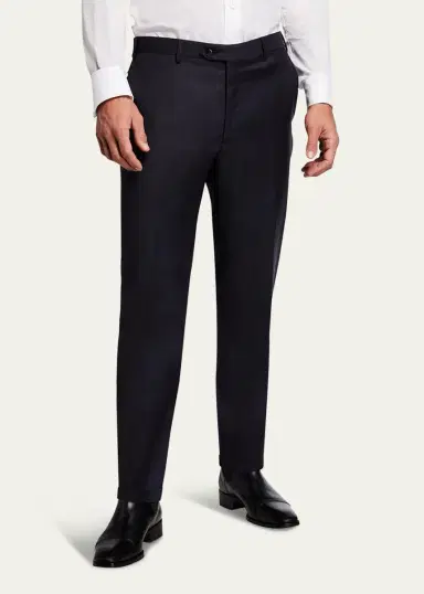 Brioni Men's Tigulli Solid Wool Trousers | Thumbnail 2 Brioni Men's Tigulli Solid Wool Trousers | Thumbnail 2