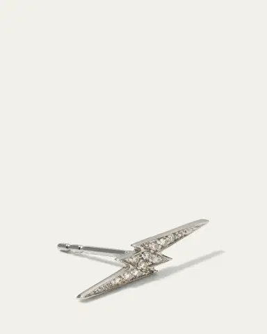 Sydney Evan 14k White Gold Diamond Lightning Bolt Stud Earring, Single | Thumbnail 3 Sydney Evan 14k White Gold Diamond Lightning Bolt Stud Earring, Single | Thumbnail 3