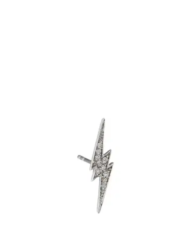 Sydney Evan 14k White Gold Diamond Lightning Bolt Stud Earring, Single | Thumbnail 1 Sydney Evan 14k White Gold Diamond Lightning Bolt Stud Earring, Single | Thumbnail 1
