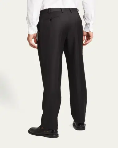 Brioni Men's Solid Wool Trousers | Thumbnail 3 Brioni Men's Solid Wool Trousers | Thumbnail 3