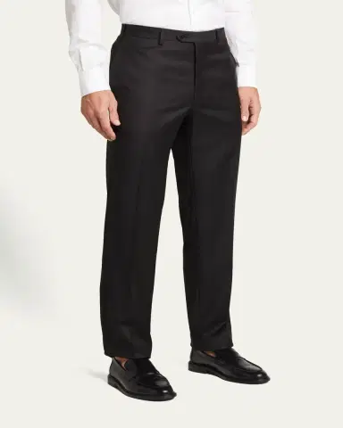 Brioni Men's Solid Wool Trousers | Thumbnail 4 Brioni Men's Solid Wool Trousers | Thumbnail 4